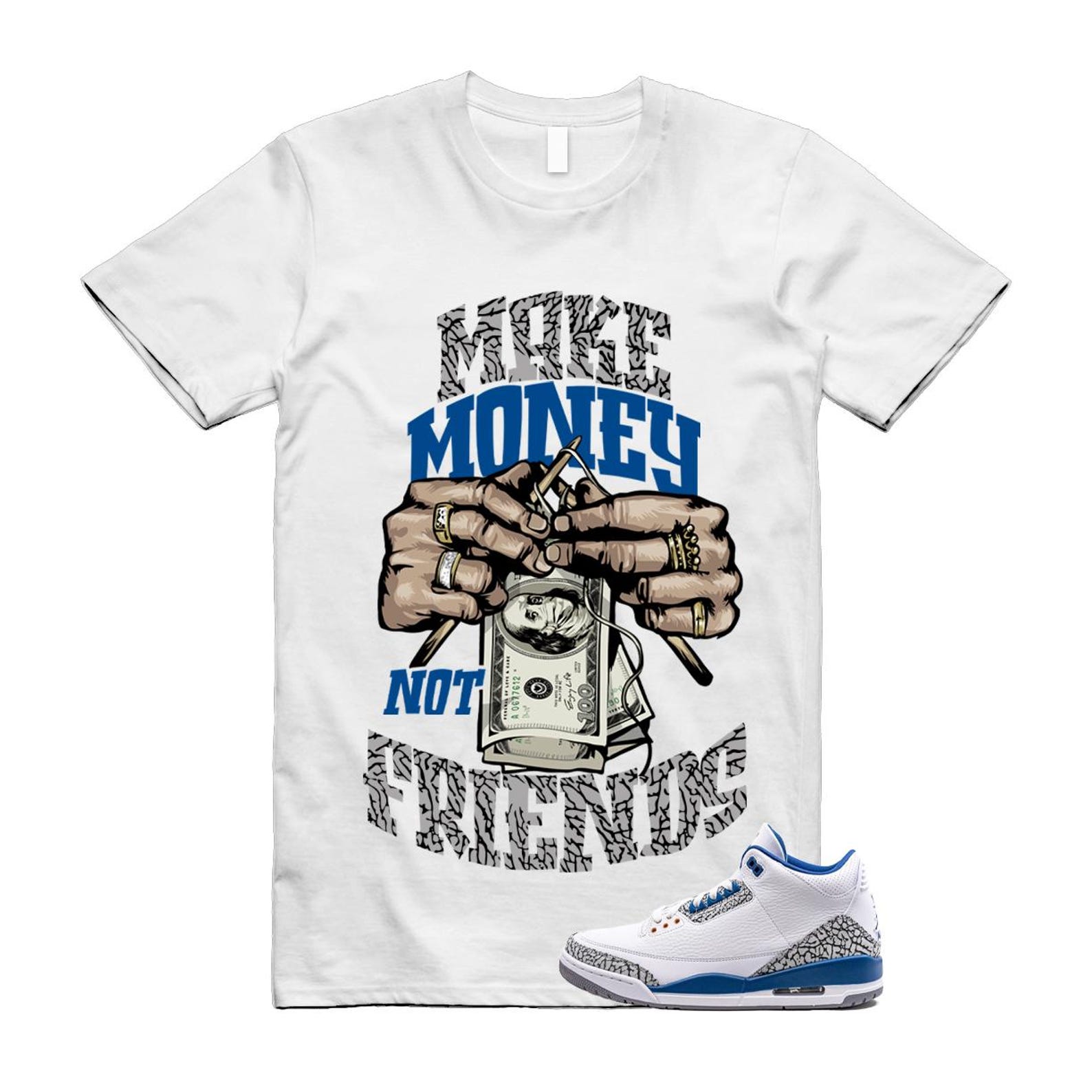 3 True Blue White Cement Grey Wizards T Shirt Match MM 3XL