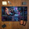 Cyberpunk Raccoon Zoned Gaming Mouse Pad Playmat 24"X14" MTG TCG Office Desk Mat for Work Game PC Laptop Rug Carpet MousePad