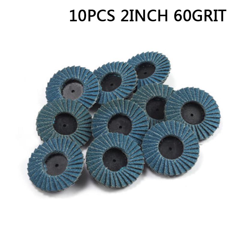 10PCS 3-in MINI FLPA DISC 40 GRIT SANDING GRINDING ROLOC QUICK CHANGE TYPE R