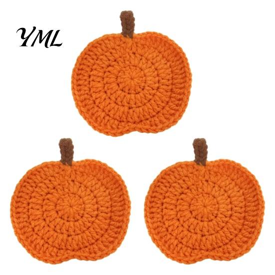 Kitchen Table Protection Handmade Crochet Pumpkin Coasters, Soft Polyester Coffee Mats, Easy to Clean Mats Autumn Themed Farmhouse Dining Accessories