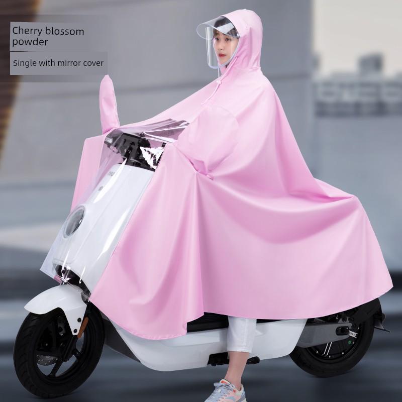 Fashionable Electric Scooter Raincoat, New Long Version for Single or Double Riders, Full-Body Storm-Proof Riding Poncho