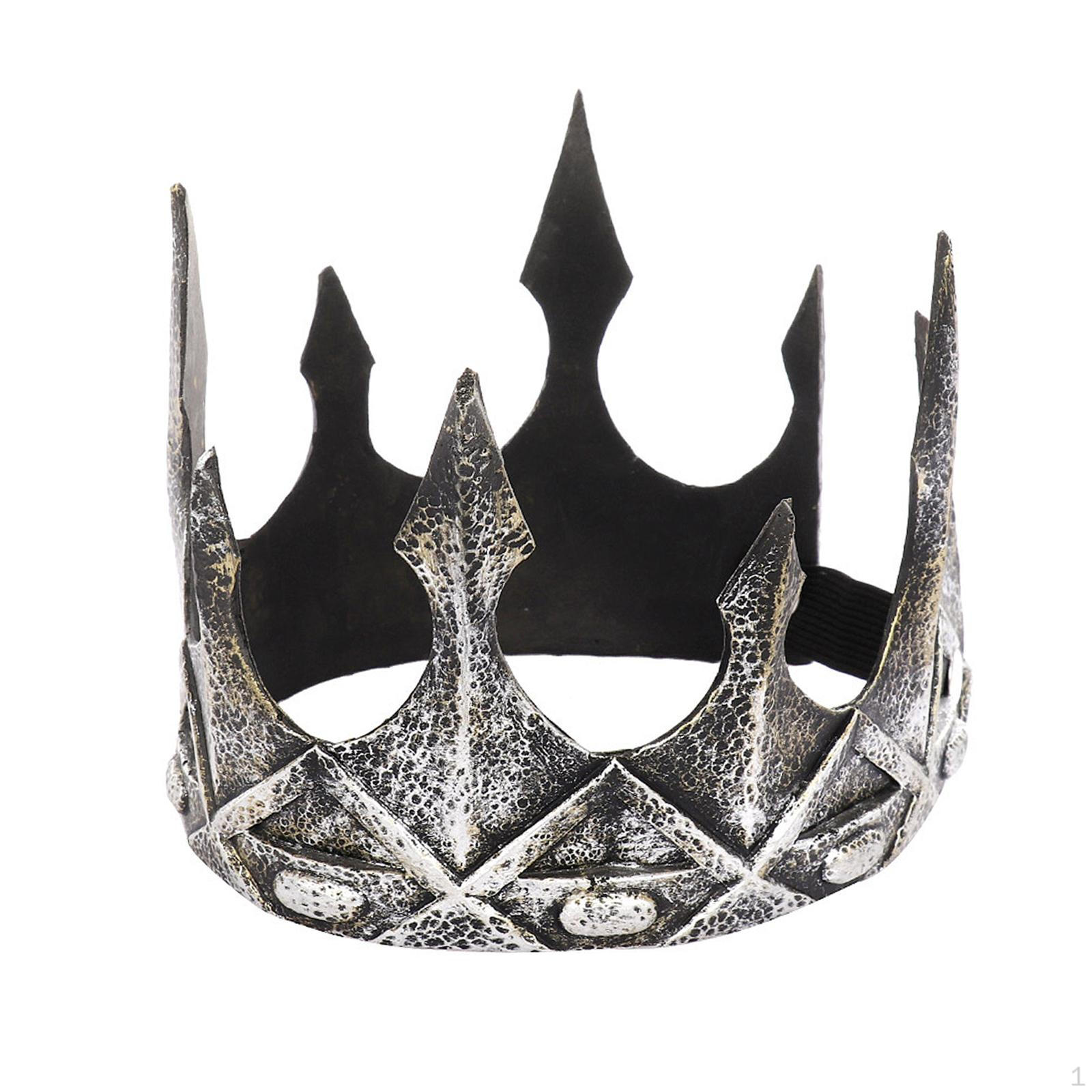 

King Mens , Tiara Headband Antique Style Headpiece, Decorative Medieval s for Party Birthday Wedding срібний