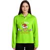 Women's Stand-up Collar Long-sleeved Pullover Top, Christmas Print Sports Top
