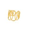 CARLIDANA Vintage Multilayer Sun Stainless Steel Gold Plated Rings for Women Hollow Line Charm Adjustable Men Open Ring Jewelry