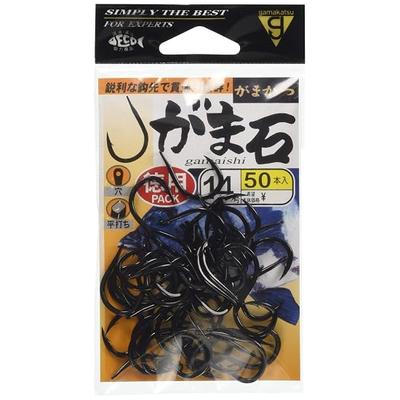 Gamakatsu Single Hook Gama-Ishi Value Pack Size 14 50 Pcs Black 67288