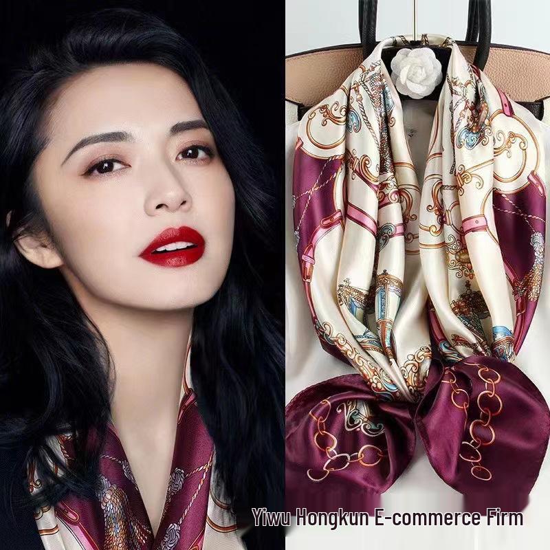 New Women's Silk Scarf – Thousand Miles of Rivers and Mountains Painting, Chinese Style Shawl, Perfect Gift for Mother's Day.