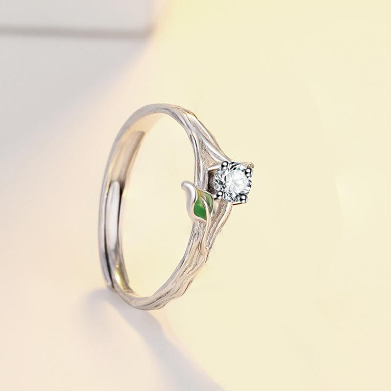 

Оригинальное состаренное дерево встречается с весенним парным кольцом-светом, роскошное нишевое дизайнерское кольцо с бриллиантовым открывающимся кольцом