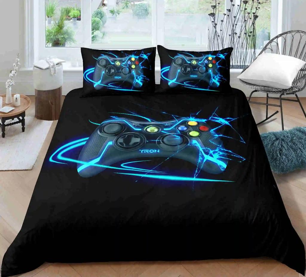 Play Designs Duvet Cover Pillowcase Gaming Bedding Set Video Games Adult Boy Girl Bedroom Decoration Single Double Size