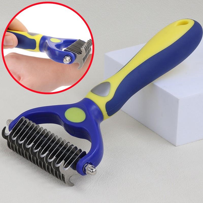 Dog Brush Double-sided Dog Comb Knife Combs for Dogs Hair Knot Cleaning Pet Hair Remover Dogs Comb Pet Grooming Pets Accessories