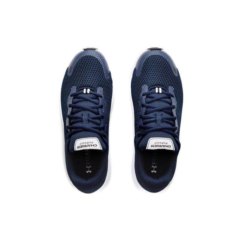 Under Armour Charged Pursuit 2 Comfort Fabric Synthetic Leather Low Top Running Shoes Men Blue 3024138-401