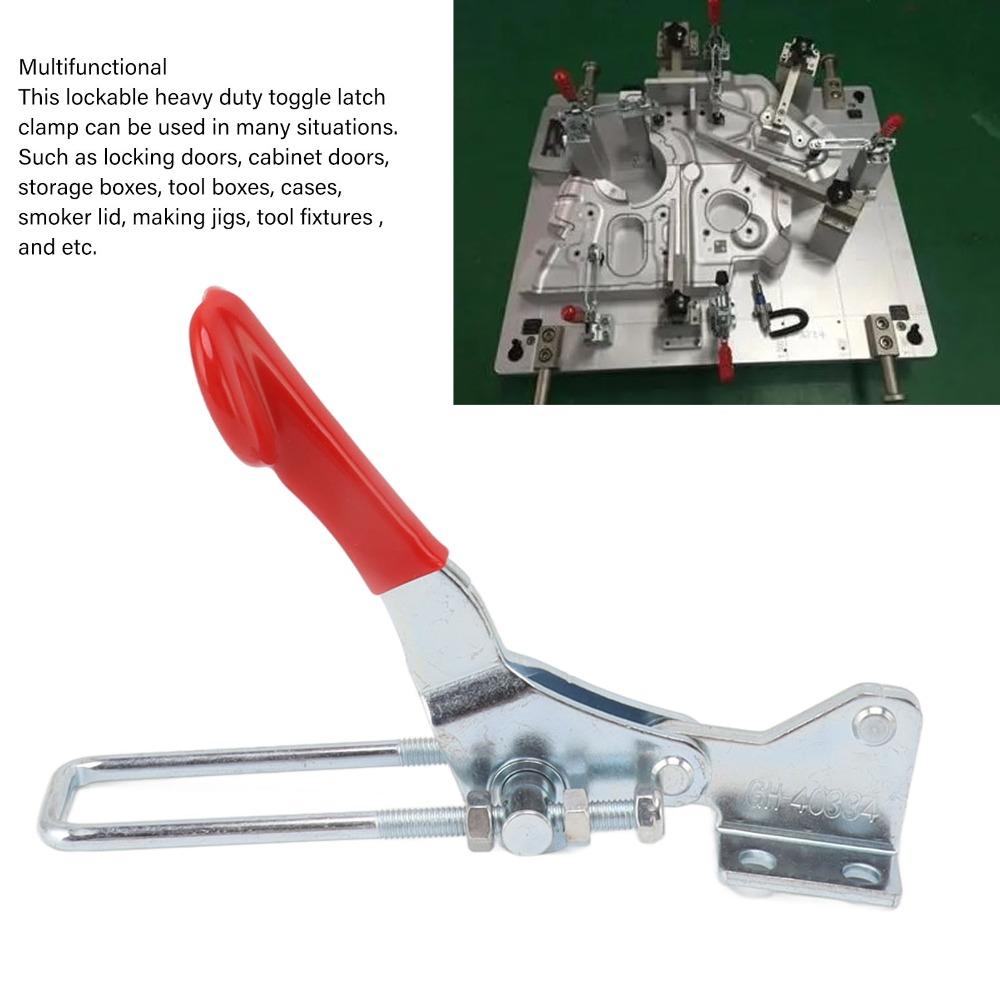 Heavy Galvanized iron Toggle Clamp Durable 235*54mm Toggle Latch Clamp Silver Quick Release Toggle Clamp Metalworking A