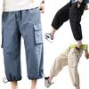 Relaxed Fit Men Capri Short Pants With Adjustable Ankles For Casual And Beachwear