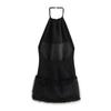 Spring New Women's Clothing Pullover Neck Collar Backless Artificial Fur Effect Hem Dress