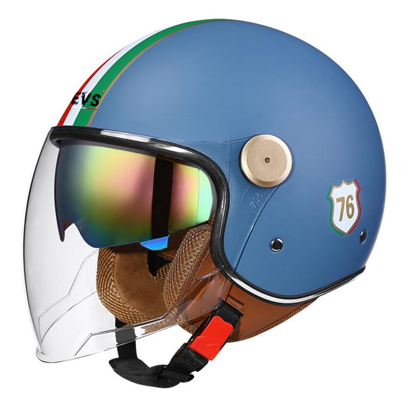 Lightweight Vintage Motorcycle Helmet With Dual Visor Motorbike Riding 3/4 Open Half Helmet Retro Casco Moto 3C & Dot