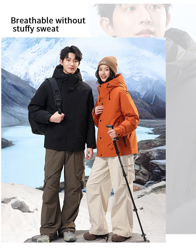 Men's Winter Waterproof Mountaineering Down Jacket - Unisex Casual Light Luxury Outdoor Wear