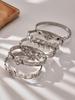18K Gold-Plated Bracelet Set: Stainless Steel Heart, Flower & Zircon Details with Full Diamond Texture.