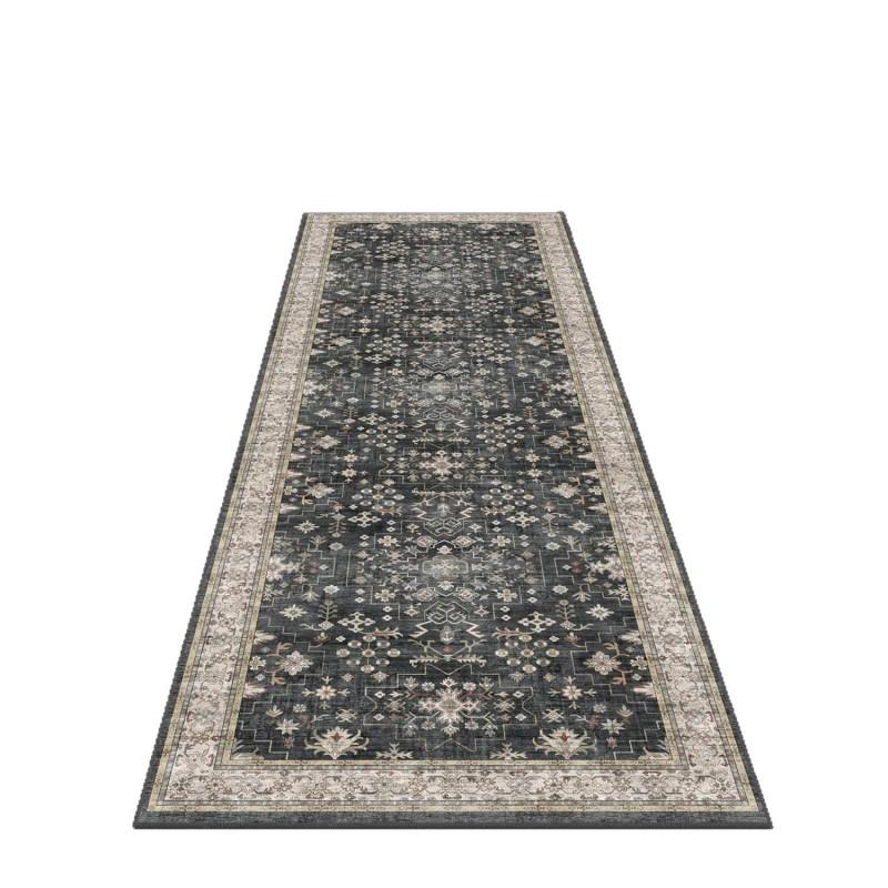 Persian Style Washable Hallway Runner Rug Entryway Corridor Anti-Slip Durable Crystal Velvet Floor Mat