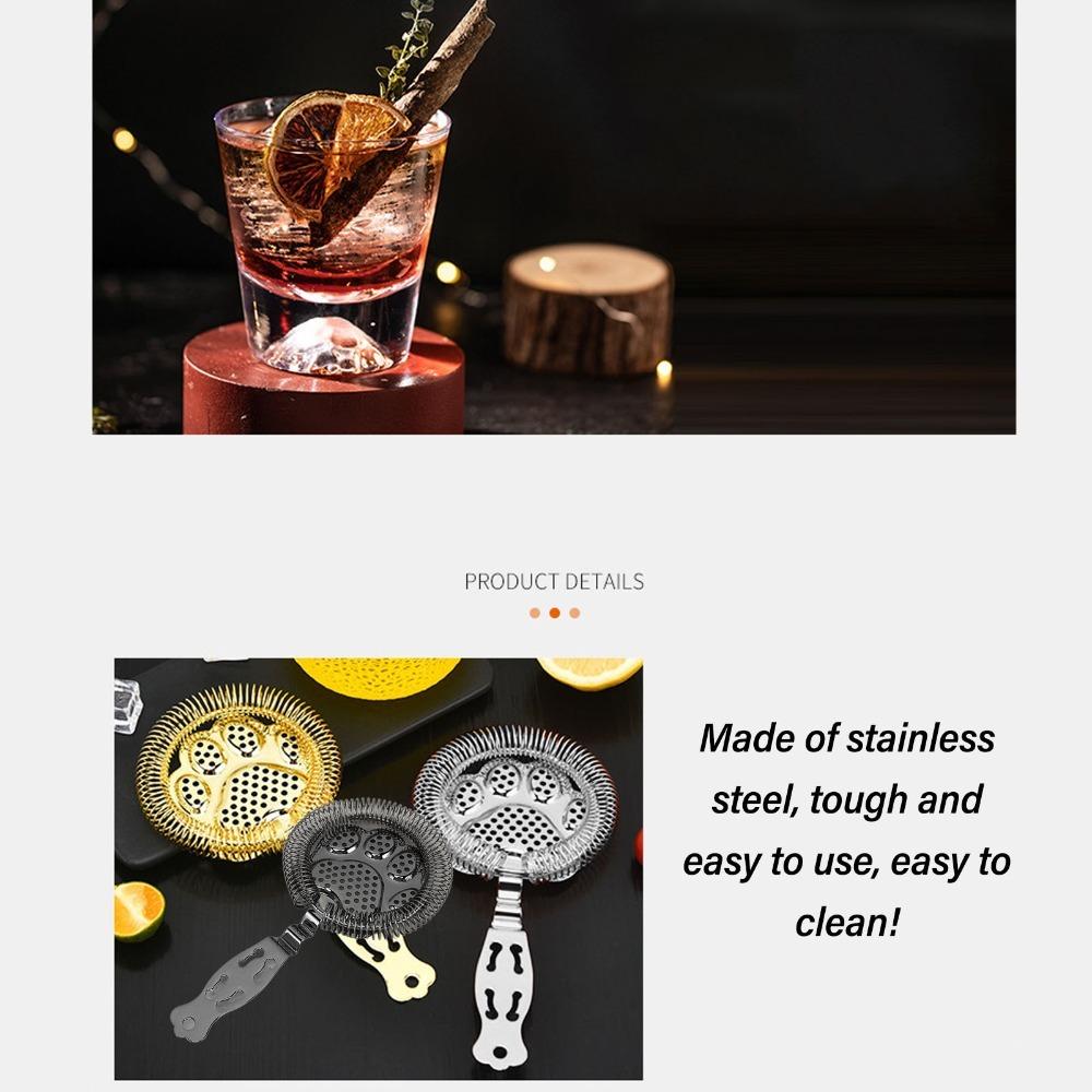 304 Stainless Steel Cocktail Strainer Silver Ice Filtration Perfect Accessory Drink Strainer Bars
