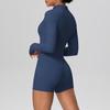 Women's Slim Fit Zip-Up Jacket & High-Waist Butt-Lifting Shorts Yoga Set