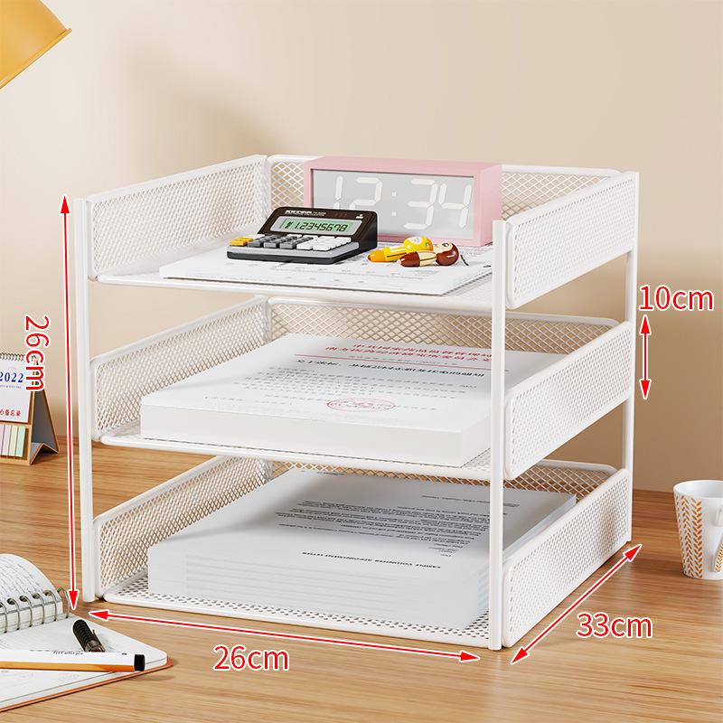 Multi-Layer Metal Desktop File Rack and Document Holder