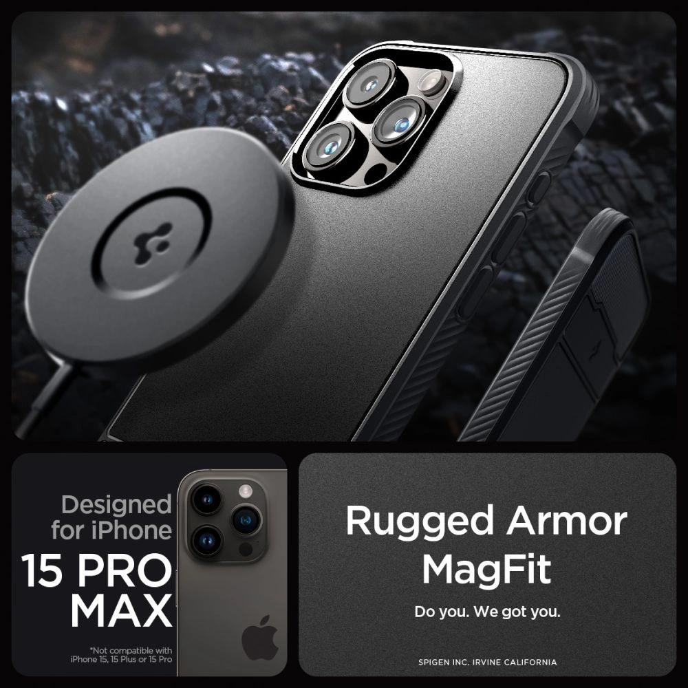Etui Spigen Rugged Armor Mag Z Magsafe Na Iphone 15 Pro Max - Czarny Mat