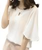 Blouse Flare Sleeve Chiffon Short Sleeve Top Adult Elegant Summer Formal Party Ceremony Large Loose Fit Pretty Soft Flare Business Office Stylish Cute