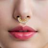 1pc G23 Titanium Split Ring with Multi Slanted Marquise Round White CZ Septum Nose Ring Cartilage Helix Tragus Piercing Jewelry