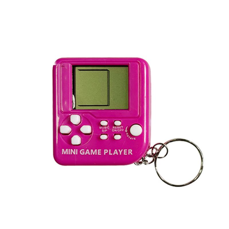Retro Cube Mini Game Keychain: Handheld Tetris & Tank Game Console
