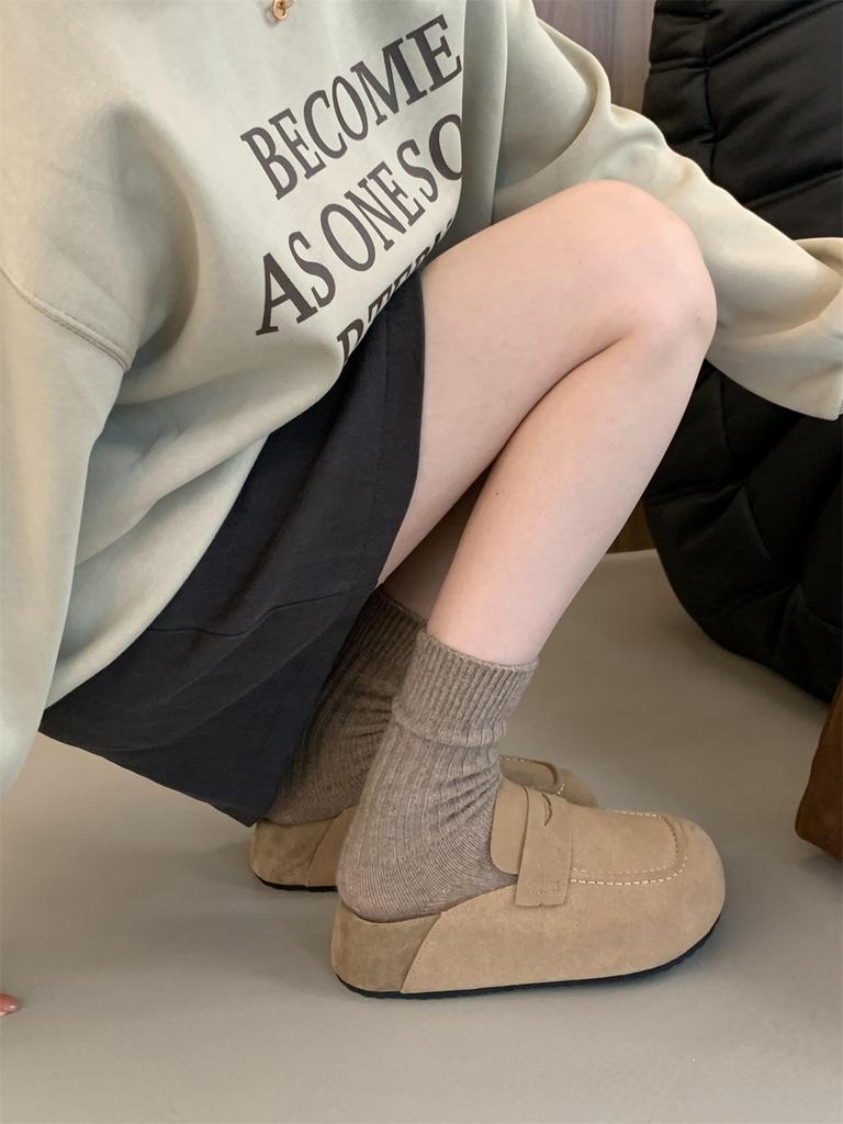 Walking Cozy Casual Baotou Half Slipper Loafers Female Slingback Slip On Mule For Women Platform New 2024 Design Comfort