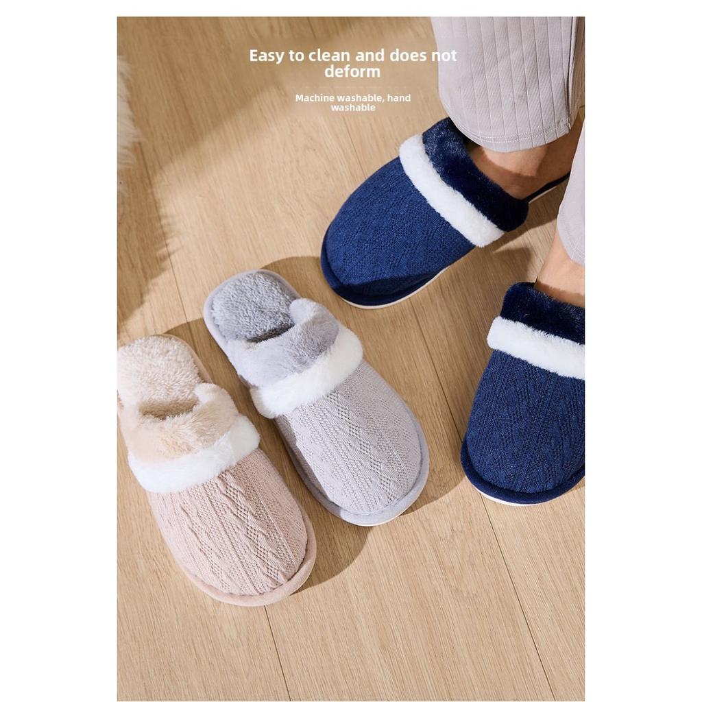 Winter Hairy Slippers, Home Anti Slip Slippers, Men's Indoor Plush Cotton Slippers, Women's Slippers