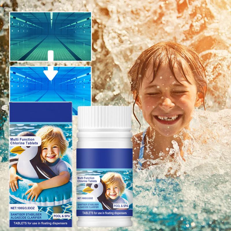 Pool Tablets Water Clarifier Tablet Water Purification Cleaning Solution Long-Lasting Household Accessories For Spa Outdoor