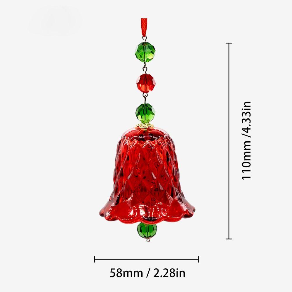 Exquisite Crystal Wind Chime Transparent Bell Glass Pendant Christmas Tree Decorations  Backyard