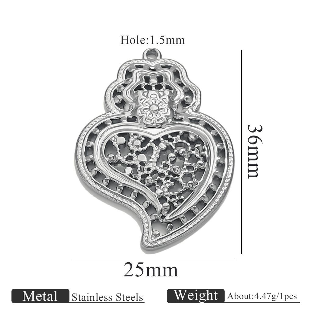 Yori 5PCS Stainless Steel Fashion Sun Love Heart Pendant Bracelet Necklace DIY Accessories Waterproof Wholesale