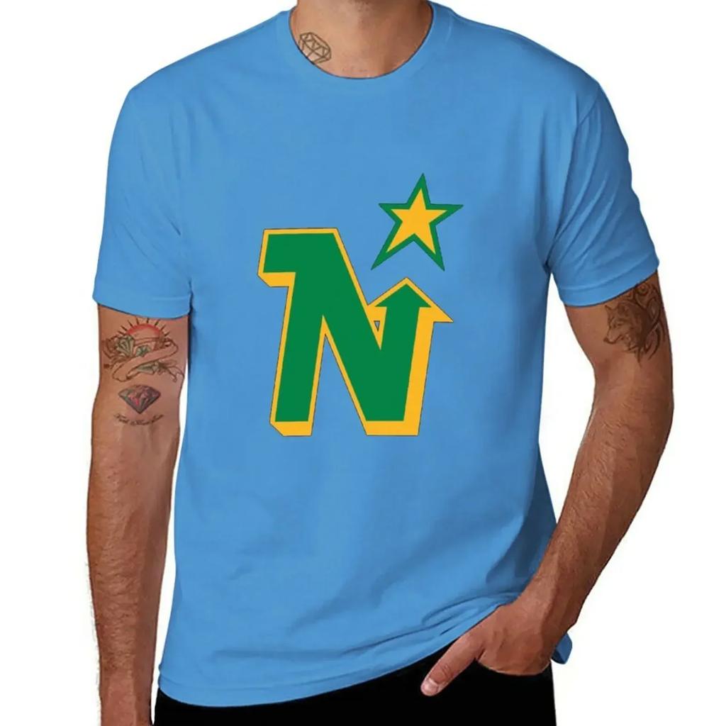 Minnesota North Stars Vintage Hockey Vintage Logo T-Shirt Summer Tops Tees Quick Drying Men's T-shirt