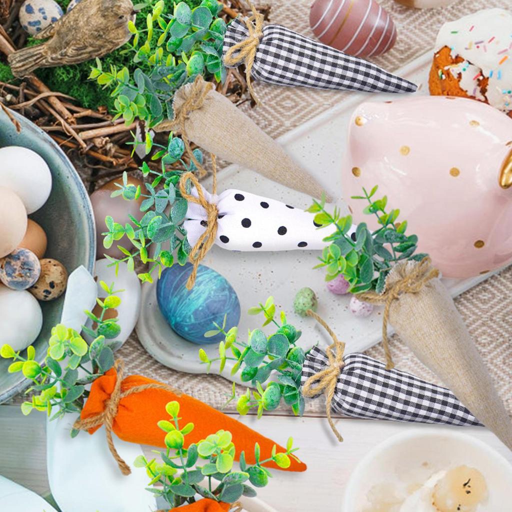Easter Decor Carrots 4 Pieces Seasonal Desk Decoration Holiday Table Centerpieces For Bookcase Bookshelf Display Cabinet
