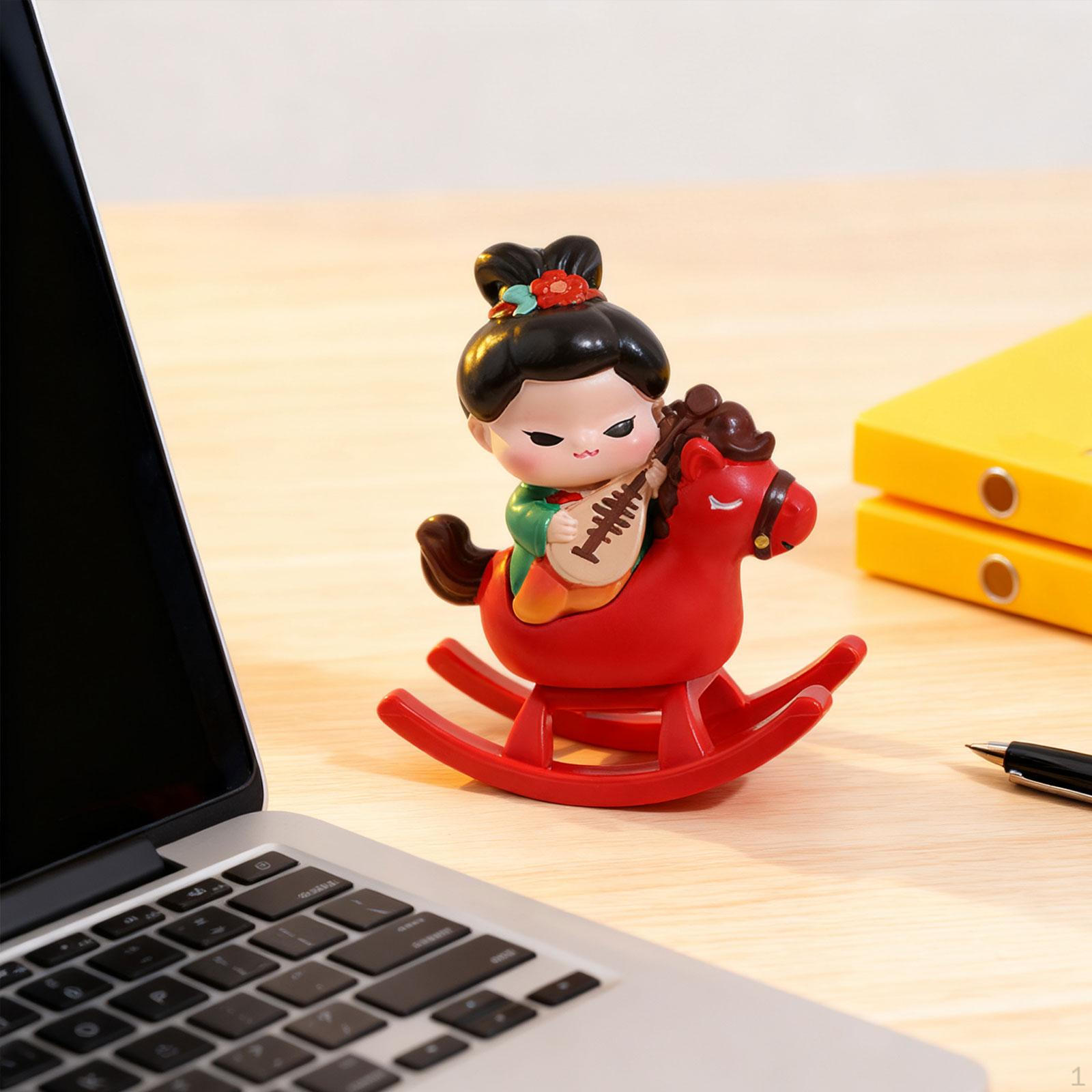 

Chinese Tang Girl Figurine Resin Craft Court Lady Figure Statue for Bedroom A