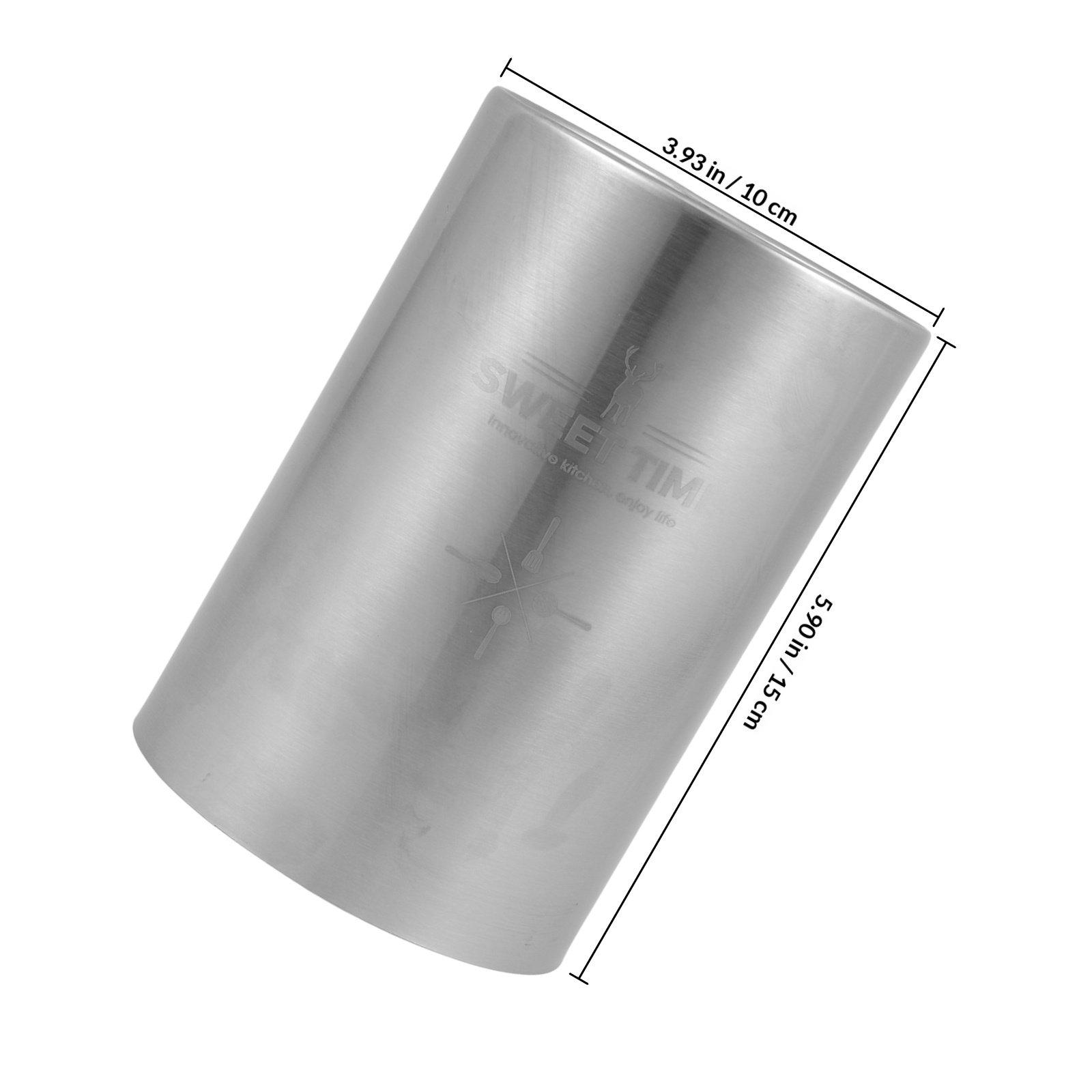 Modern Chopsticks Storage Container Stainless Steel Utensil Holder for Kitchen Tableware Organization with Drainage Holes Spoon серебряный