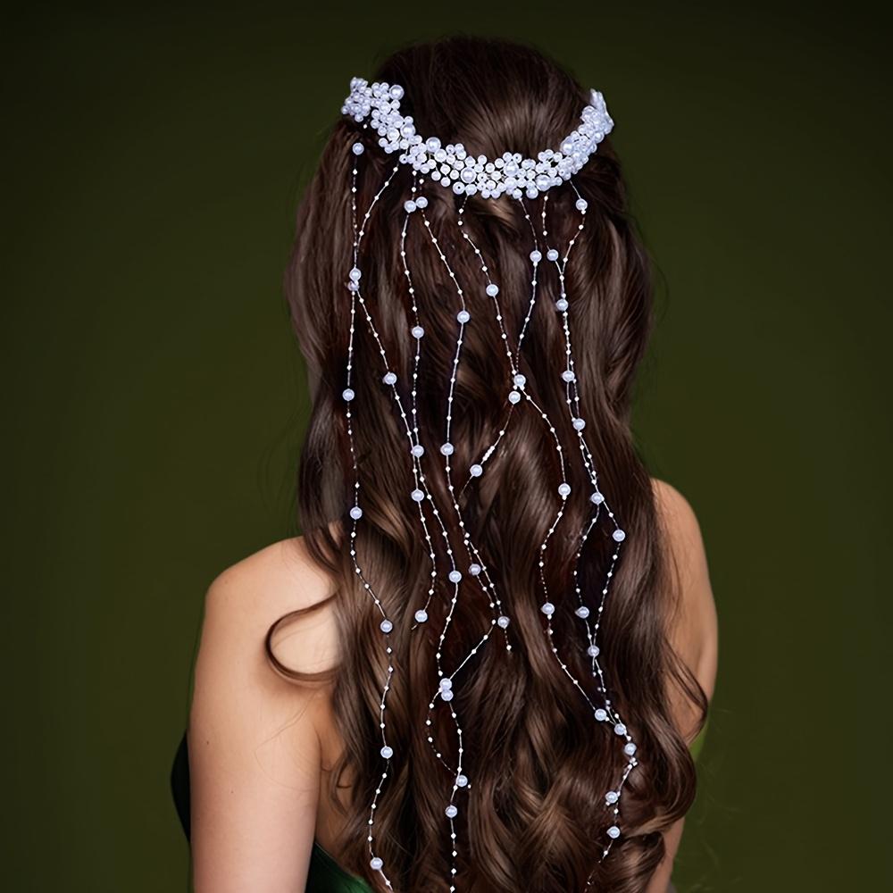 

1pc Luxury Pearl Tassel Hair Vine Elegant Bridal Vintage Style Perfect Weddings Formal Events Dazzling Romantic Hair Accessory