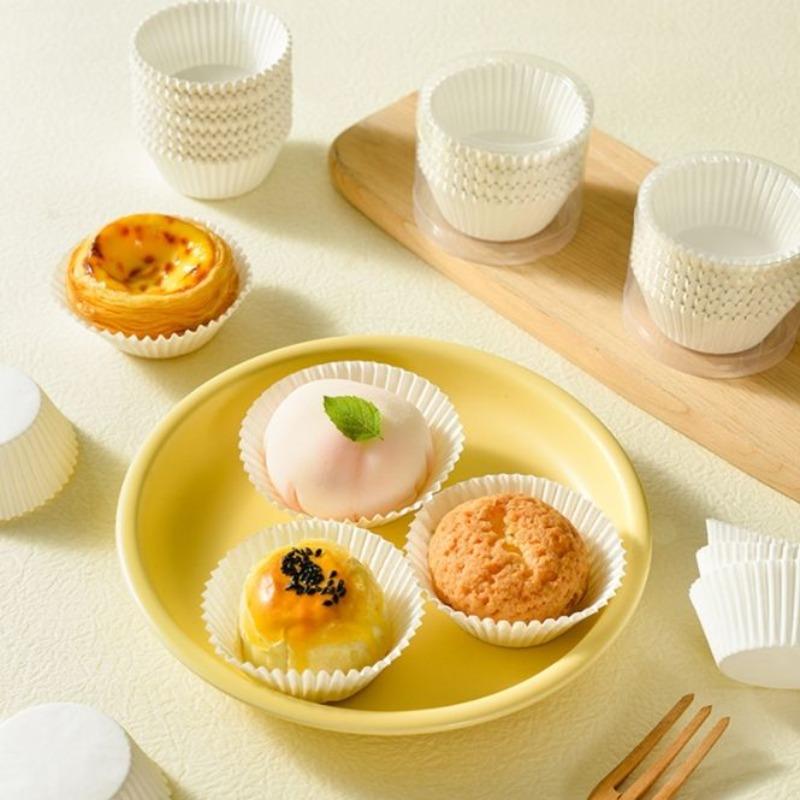 150/200Pcs Chocalate Paper Liners Baking Muffin Cake Cups Forms Cupcake Cases White Party Tray Mold Greaseproof Wrappers Holder