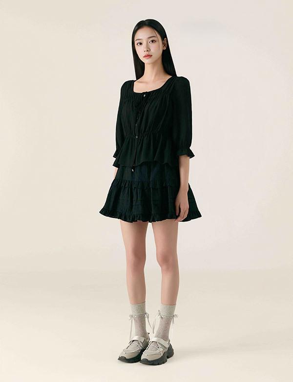 ROEM 3/4 Sleeve Cotton Blouse Rmblg24R15