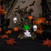 Open Center Halloween Resin Figure with Interior Light, Freestanding Piece for Shelf Table Home and Office Holiday Use in Seasonal Styling