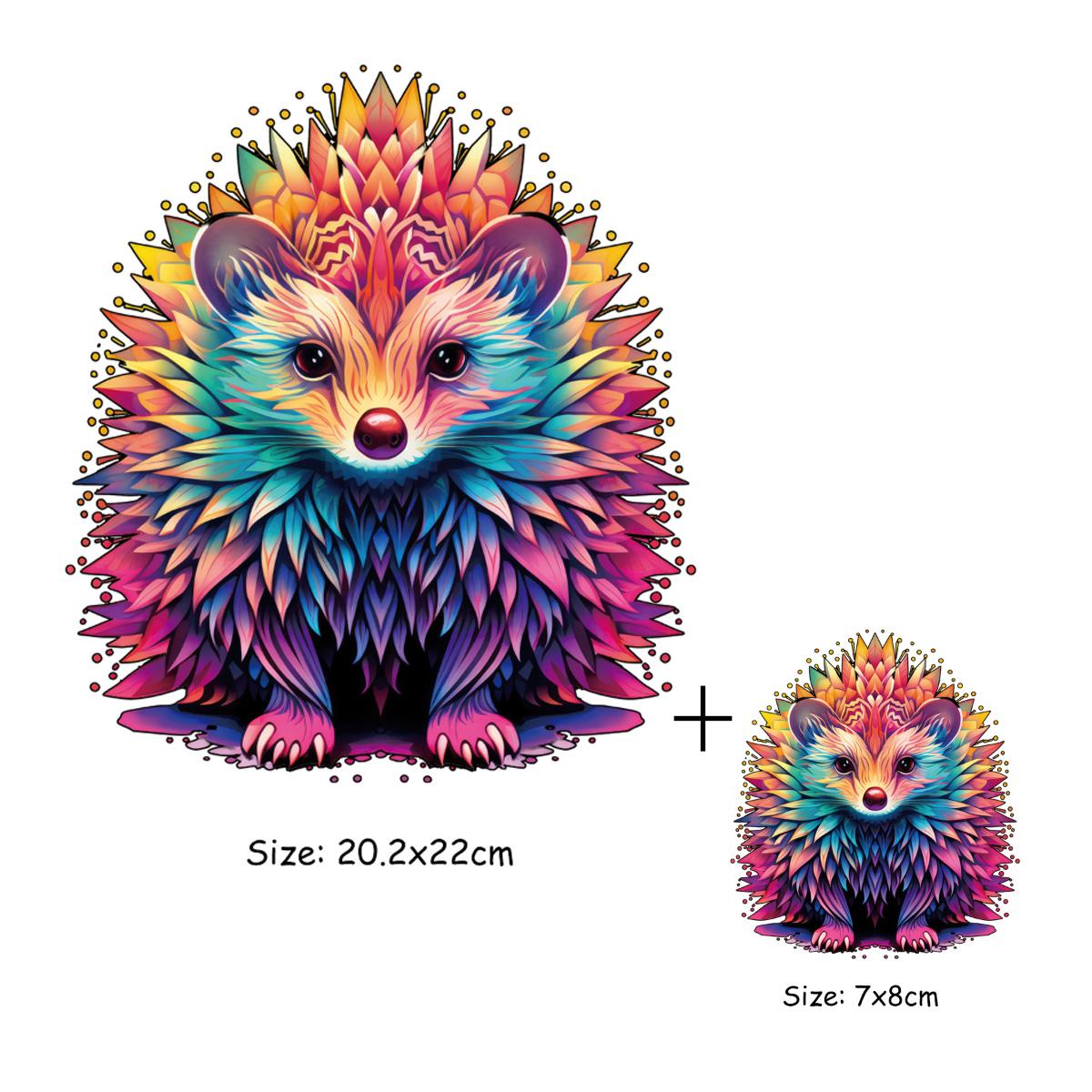 

Красочная наклейка с теплопередачей в виде ежика, железные наклейки для домашних животных своими руками для одежды, изготовления футболок, украшения подушек, принадлежностей для одежды и аппликаций