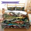 Dinosaur Pattern Bedding Set Quilt Cover Pillowcase Home Decor Gift (1 * Duvet Cover + 2 * Pillowcase, Without Core)