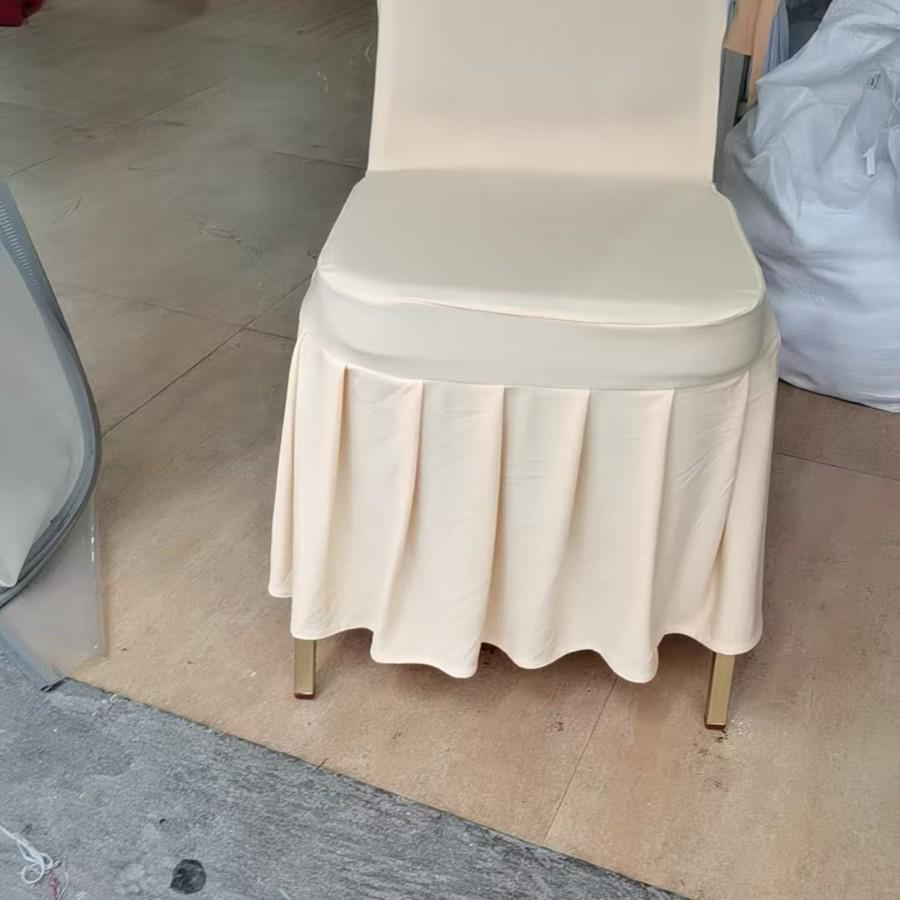 Verdickte elastische Faltenrock-Stuhlhusse für Hochzeiten & Konferenzen