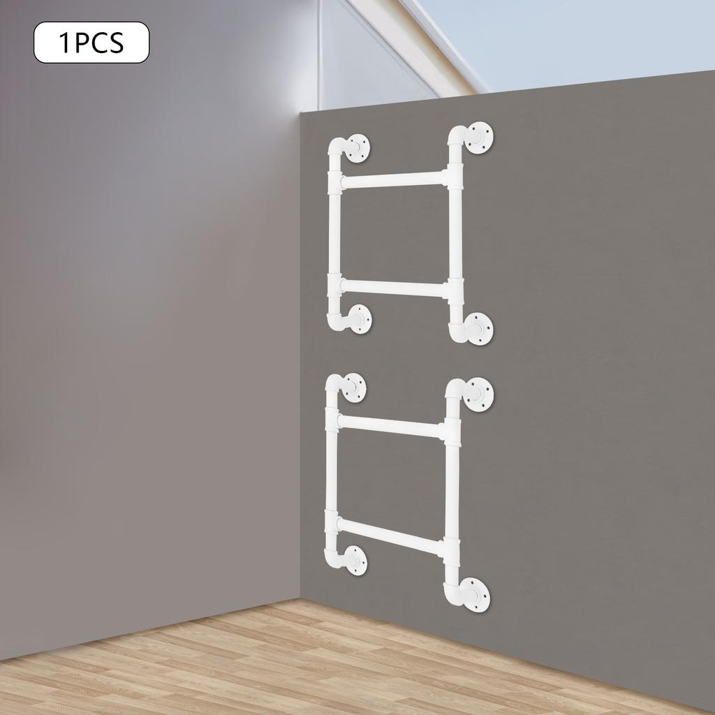 58cm 2-Stufen Weiße Eisenleiter, Wandmontierte Leitern, Montage erforderlich für Wohnmobile, Lofts