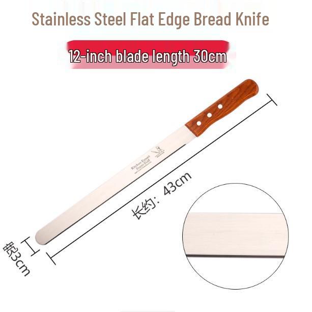 Stainless Steel Serrated Bread & Cake Knife - No Crumbs Slicing