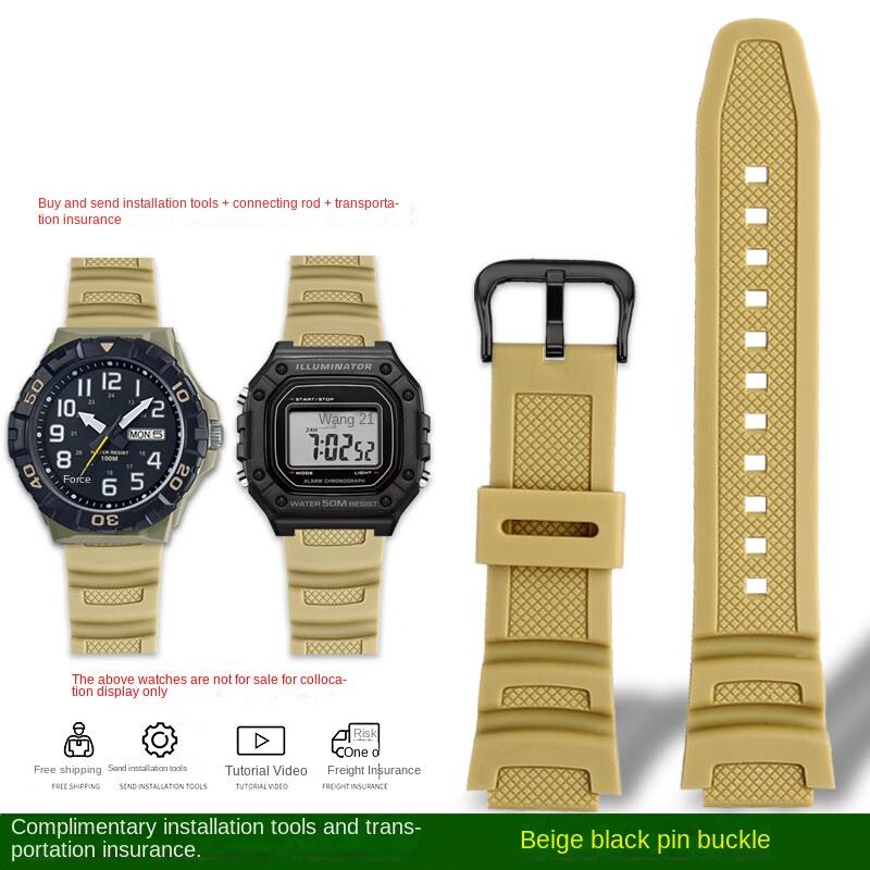 Colorful Silicone Watch Strap for Casio W-218H MRW-210H Ae-1200 /1100 / F-108 /sgw300 /400 /w-800h Replacement Male Rubber Strap