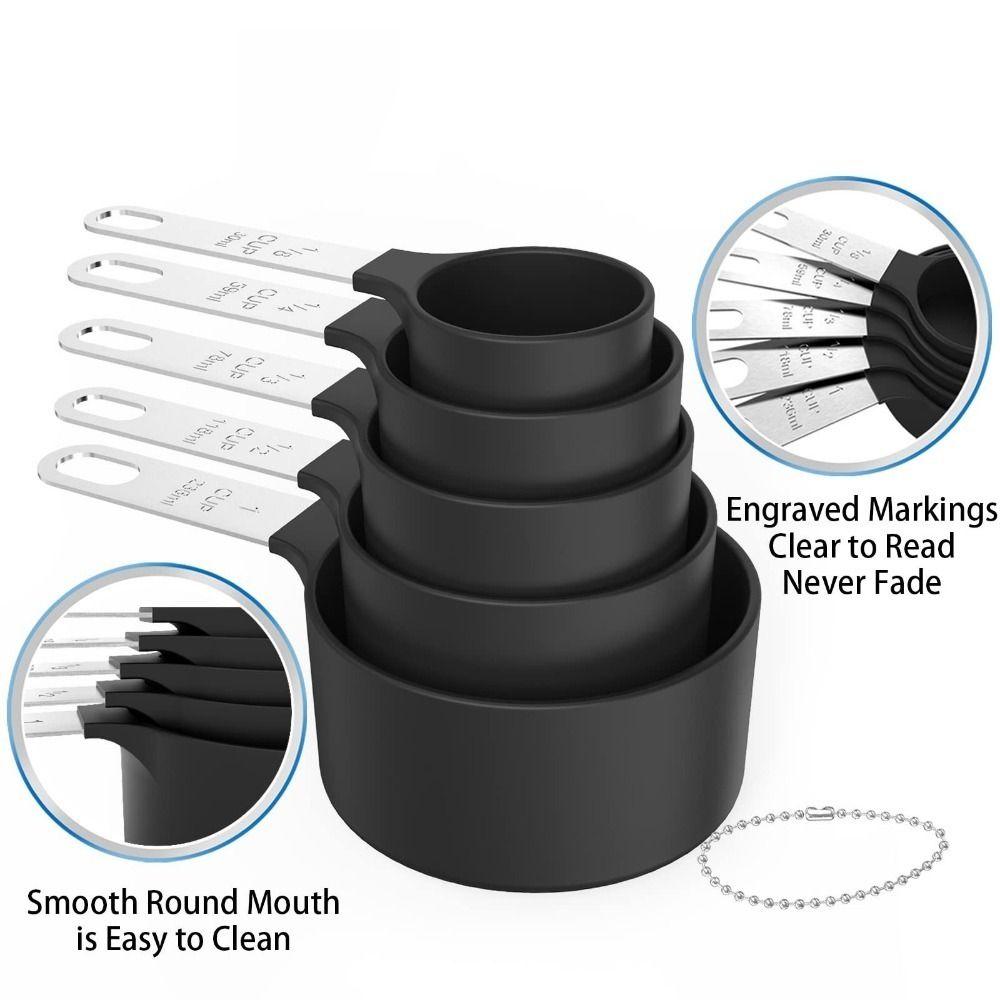 10PCS Graduated Sugar Scoop Plastic Nesting Measure Cup Measuring Spoons Set Kitchen Gadget