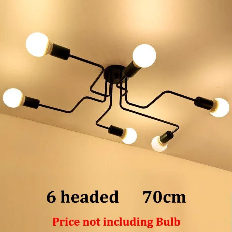 Vintage 3 5 8 Pipes Ceiling Lamp Retro Black Chandeliers Light Iron Loft Lustre Classic Living Dining Room Luminaire Home Decor