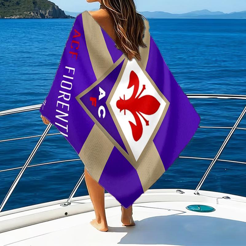 Fiorentina Football Club Beach Towel - Soft, Absorbent Microfiber, Lightweight, Ideal for The Beach, Parties, Travel, Camping fan gifts